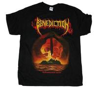 hanmeishi Benediction Subconscious Terror Men's T-Shirt Unisex Black Cotton Print Tee Shirts XXL