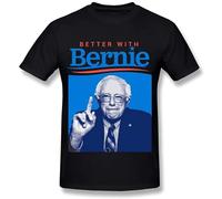 hanmeishi Bernie Sanders Presidential Campaign Logo Men's T-Shirt Unisex Black Cotton Print Tee Shirts S