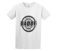 hanmeishi Best Daddy Ever Father Gift Present Dad Newborn Baby Men's T-Shirt Unisex White Cotton Print Tee Shirts XXL