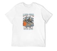 hanmeishi Biker Loud Pipes Saves Lives Motorcycle Bike Men's T-Shirt Unisex White Cotton Print Tee Shirts XL