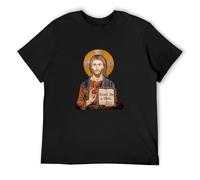 hanmeishi Jesus Says Don't Be A Dick Men's T-Shirt Unisex Black Cotton Print Tee Shirts L
