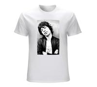 hanmeishi Mick Jagger Men's T-Shirt Unisex White Cotton Print Tee Shirts 3XL