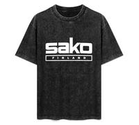 hanmeishi Sako Finland Shot Rifle Hunting Trap Skeet Men's T-Shirt Unisex Black Cotton Print Tee Shirts M