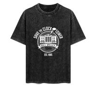 hanmeishi Save The Clock Tower Men's T-Shirt Unisex Black Cotton Print Tee Shirts XXL
