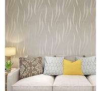 HANMERO Carta da Parati Moderna Argento e Grigio Semplice Senza Cuciture per Camera da Letto o Soggiorno, 10m x 0,53m，