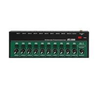 Hanmorfarbi Mixer a 10 vie, mixer con ingressi multipli, miscela di segnale audio, espansore per chitarra, mixer multicanale con cavo di ricarica USB