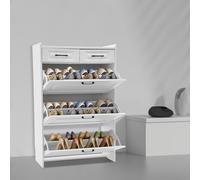 Hanmorfarbi Scarpiera scandinava, sottile, per porta di casa, semplice, moderna, grande capacità, salvaspazio, colore bianco crema