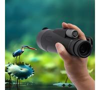 Hanmorfarbi Telescopio 12 - 36 X 60 cannocchiale monoculare IP4 impermeabile per adulti, BAK4 Prisma monoculare compatto con treppiede, passante per cellulare, clip per il birdwatching (nero)