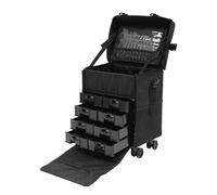 Hanmorfarbi Valigetta cosmetica grande con 8 cassetti, per parrucchiere, cosmetici, per trucco, artista, parrucchiere, cosmetici, trasporto, viaggi