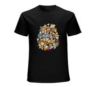 Hanna Barbera Group Shot T-Shirt Charcoal Retro Cartoon Tshirt Men Hip Hop Tees Tops Anime Harajuku Black XL
