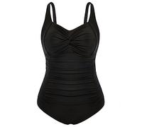 Hanna Nikole Costume da bagno intero da donna, taglie grandi, con scollo a V, monokinis, Nero , 50 Große Größen