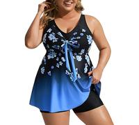 Hanna Nikole Plus Size Women Tankini Set Tummy Control e Costumi da Bagno a Vita Alta per L'Estate