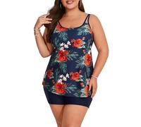 Hanna Nikole Tankini da Donna con Controllo della Pancia, Costume da Bagno A Due Pezzi di Grandi Dimensioni, Vita Alta, Costumi da Bagno A Trapezio