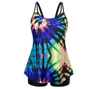 Hanna Nikole Tankini da Donna con Controllo della Pancia, Costume da Bagno A Due Pezzi di Grandi Dimensioni, Vita Alta, Costumi da Bagno A Trapezio