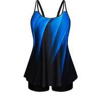 Hanna Nikole Tankini da Donna con Controllo della Pancia, Costume da Bagno A Due Pezzi di Grandi Dimensioni, Vita Alta, Costumi da Bagno A Trapezio