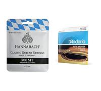 Hannabach 500MT Corde per Chitarra Classica & D'Addario Corde Chitarra Acustica | Corde per Chitarra Acustica | Corde Acustica | EZ910 Set Corde Acustica Ez Great American, Bronzo, 11-52