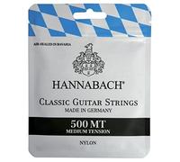 Hannabach corde per chitarra classica Serie 500 Medium Tension, corde cantini: nylon trasparente, bassi: anima in nylon rivestita di filo di rame argentato - set - 500MT