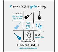 Hannabach Corde per chitarra classica Serie 890 MT per 1/4 chitarra per bambini Mensur: 49-52cm - Sol3 - 8903MT 1/4