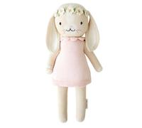 Hannah The Bunny Blush Regular 20" Hand-Knit Doll - 1 Doll = 10 Meals, Fair Trade, Heirloom Quality, Handcrafted in Peru, 100% Cotton Yarn