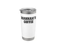 Hannah's Coffee Hannah Nome Personalizzato Nero Lettering Bicchiere termico in acciaio inox doppia parete