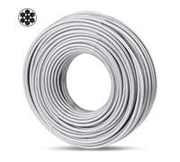 hannger Fune metallica da 5 mm Ø - 30 m di lunghezza, filo di tensione in acciaio trasparente, rivestito in PVC, per sospensioni, stendibiancheria, media morbida, carico utile 750 kg