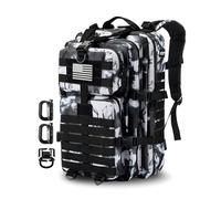 Hannibal Tactical MOLLE Assault Pack, zaino tattico militare da campeggio, 3 giorni, Nero Bianco Camo, 40L, Tattico