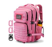 Hannibal Tactical Zaino d’assalto Molle, zaino tattico militare da campeggio con portaborraccia, 45 l/28 l, Rosa, 45L