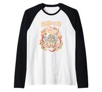 Hannya Maschera Drago Giapponese Il Potere del Silenzio Arte Maglia con Maniche Raglan