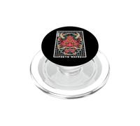 Hannya Oni Grid Devil Yokai - Maschera da tatuaggio giapponese con diavolo PopSockets PopGrip per MagSafe