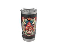 Hannya Oni Mask Devil Yokai - Maschera giapponese con tatuaggio demone Bicchiere termico in acciaio inox doppia parete