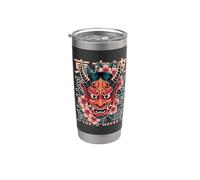 Hannya Oni Mask Devil Yokai - Maschera giapponese con tatuaggio demone Bicchiere termico in acciaio inox doppia parete