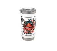 Hannya Oni Mask Devil Yokai - Maschera giapponese con tatuaggio demone Bicchiere termico in acciaio inox doppia parete