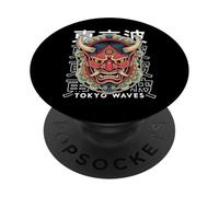 Hannya Oni Mask Devil Yokai - Maschera giapponese con tatuaggio demone PopSockets PopGrip Adesivo