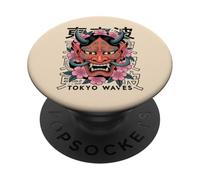 Hannya Oni Mask Devil Yokai - Maschera giapponese con tatuaggio demone PopSockets PopGrip Adesivo
