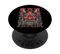 Hannya Oni Mask Devil Yokai - Maschera giapponese con tatuaggio demone PopSockets PopGrip Adesivo