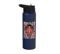 Hannya Oni Mask Devil Yokai - Maschera giapponese con tatuaggio demone Stainless Steel Insulated Water Bottle