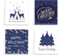 HanOaki 4 strofinacci da cucina con disegni natalizi, resistenti alle macchie e realizzati in fibre naturali e vegetali per un uso sicuro e una facile pulizia (D)