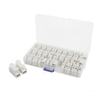 HanOaki 55PCS CH-2 Quick Connect, connettori per fili elettrici Push Fit, morsettiera a molla, morsettiere 220 V 6 A riutilizzabili 2P connettori per cavi