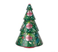 HanOaki Contenitore in ferro per biscotti e caramelle, motivo albero di Natale, adatto per le festività