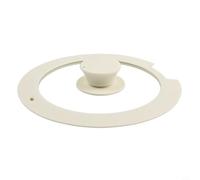 HanOaki Coperchio in silicone per pentole resistente al calore con vetro temperato anti fuoriuscita, facile da pulire, manico non scottante (B 18 cm)