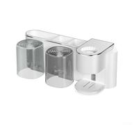 HanOaki Dispenser automatico di dentifricio da parete, portaspazzolino con 6 livelli di erogazione regolabili, organizer da bagno impermeabile, batteria ricaricabile da 1200 mAh (bianco)