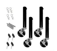 HanOaki Gambe regolabili resistenti per mobili con rotelle, set di 4 gambe di supporto in metallo di ricambio per divano, armadio, letto, tavolo e ripiano portaoggetti