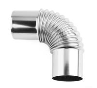 HanOaki Gomito per camino a 90 gradi, in acciaio inox, per scaldabagno a gas, scarico fumo, diametro 6 cm