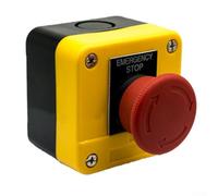 HanOaki Interruttore a pulsante a scatto 10A 1NC E-Stop con scatola impermeabile per CNC e attrezzature industriali