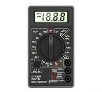 HanOaki Multimetro digitale portatile DT-830D | Tester di tensione, corrente e resistenza AC/DC 1999 Count | Test diodi e transistor con cicalino di continuità (nero)