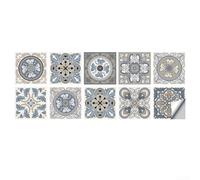 HanOaki Piastrelle autoadesive da 15 cm, stile europeo, impermeabili, antigraffio, in PVC, per cucina, bagno, parete, pavimento, in vinile, facili da applicare, confezione da 10