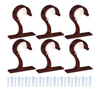 HanOaki Set di 6 staffe per asta per tende, ganci da soffitto per aste da 25-28 mm in 5 finiture, supporti per armadi, ganci per asciugamani e staffe per mensole (rosso)