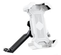 HanOaki Supporto per telefono da bicicletta, con morsetto anti vibrazione, impermeabile, compatibile con touch screen, compatibile con moto e mountain bike, 22-30 mm (specchietto retrovisore bianco)