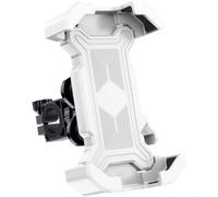 HanOaki Supporto per telefono in metallo resistente con morsetto girevole a 360 per mountain bike consegna 22-30 mm (manubrio bianco)