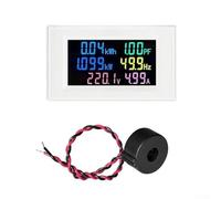 HanOaki Voltmetro digitale e misuratore di energia AC 60.0-300.0V 0-100.0A con display LCD a colori per tensione, potenza, frequenza, monitoraggio fattore di potenza uso industriale (bianco)